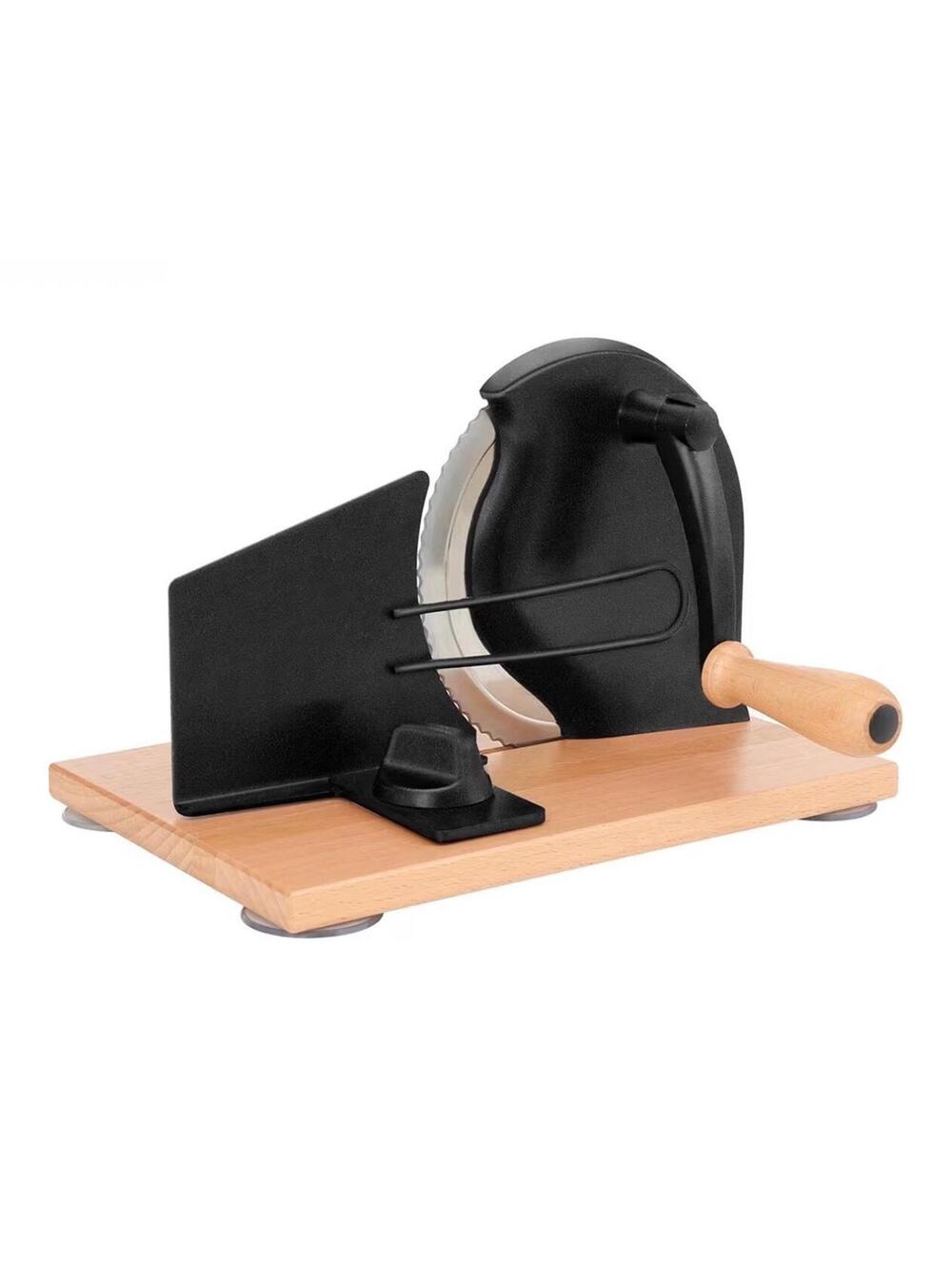 Manual Bread Slicer with Hand Crank - Adjustable Thickness Bread Cutter